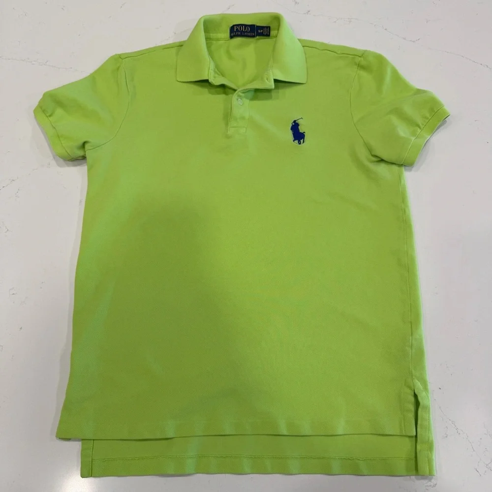 Ralph Lauren Men’s Bright Lime Green Polo Shirt - Small